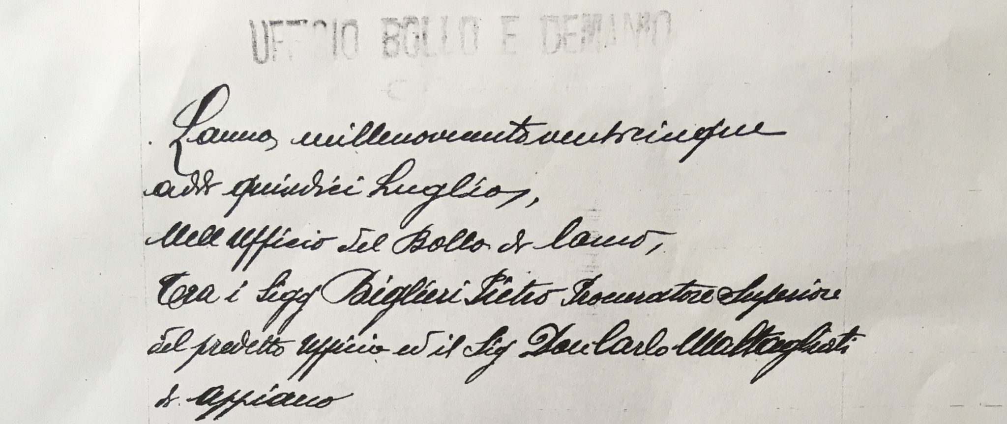 Millenovecentoventicinque Dal primo quarto del ventesimo secolo, un documento su una sala e le sue radici