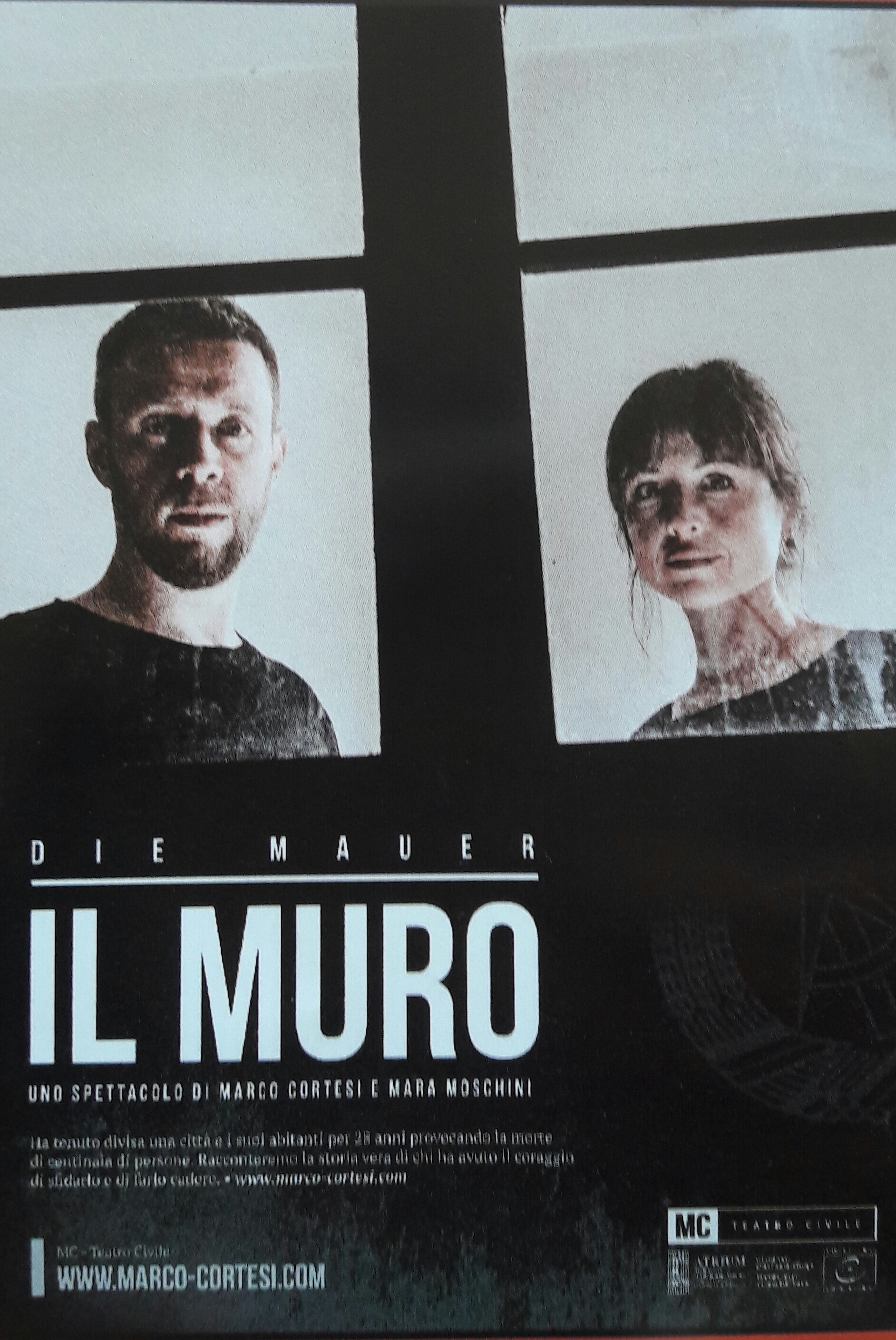 LO SPETTACOLO “IL MURO – DIE MAUER” AL CINEMA FAMIGLIA Si conclude il cineforum con il teatro civile a Noventa Vicentina