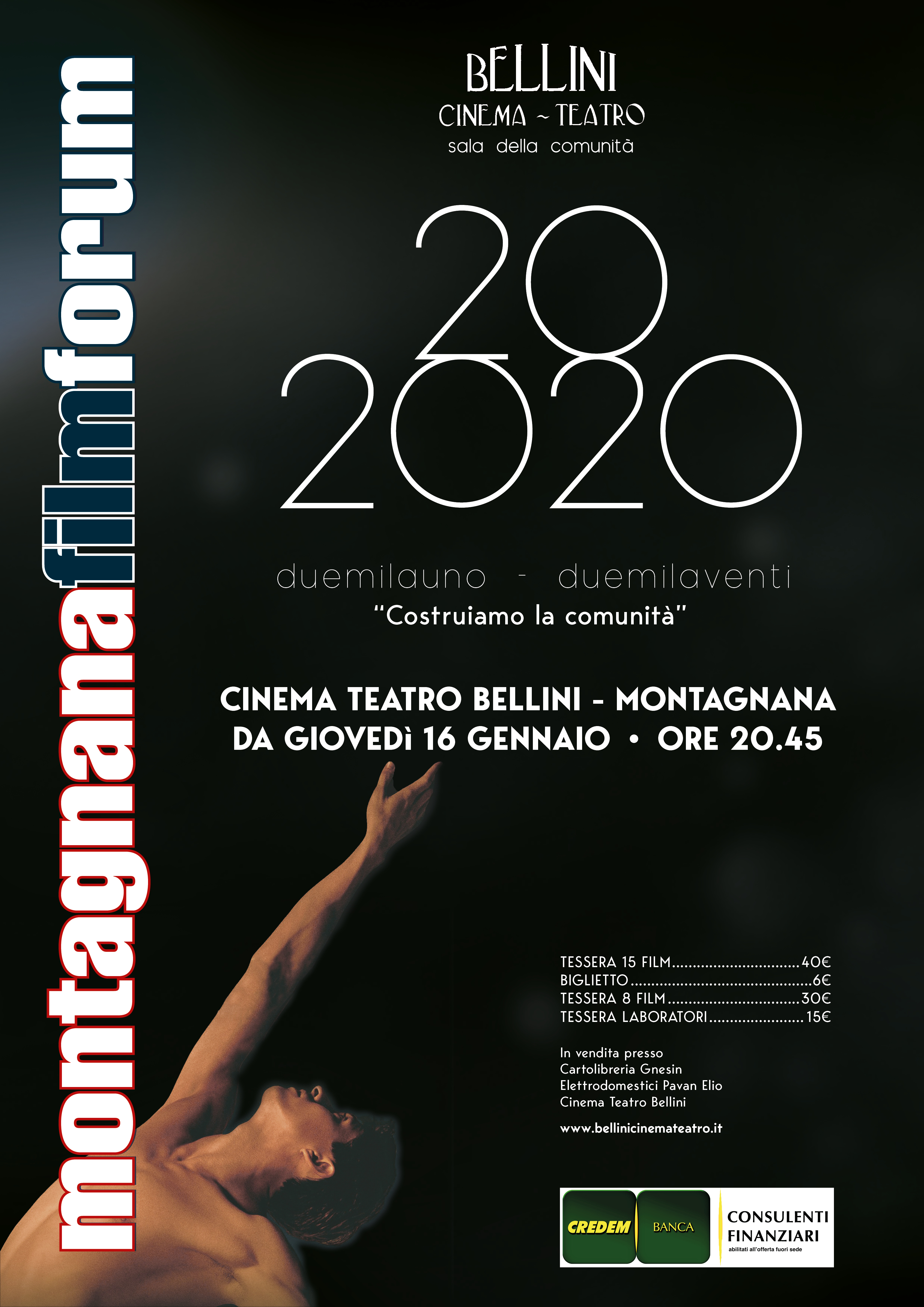 MONTAGNANAFILMFORUM COMPIE 20 ANNI Il circolo cinematografico di Montagnana diventa "senior".
